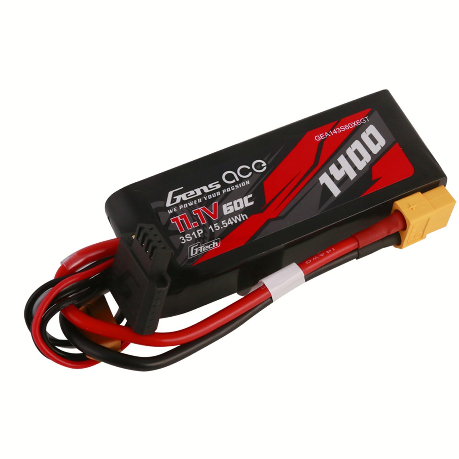 Amazon.com: Gens ace G-Tech 1400mah 60C 11.1v 3S Lipo Battery with